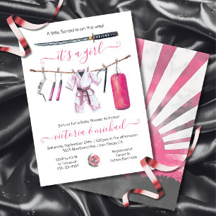 Karate Martial Arts Girl Baby Shower Inbjudningar