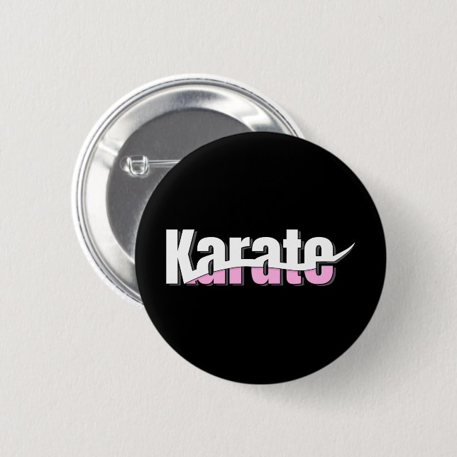 Karate Martial Arts Girly Rosa Knapp (Framsida & baksida)