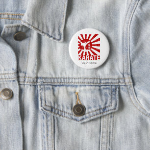 Karate Martial Arts med japansk Vintage Design Knapp