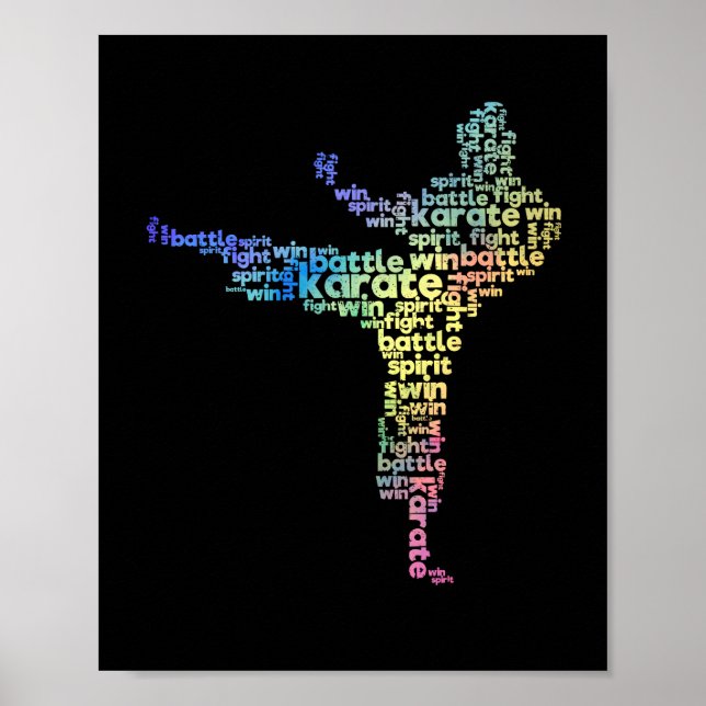 Karate martial Arts ord moln kinawan japanese Poster (Framsidan)