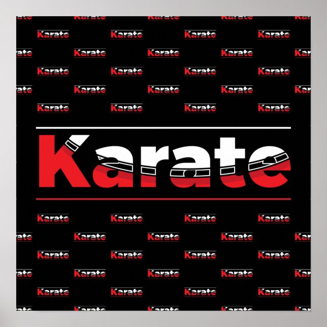 Karate Martial Arts Red Poster (Framsidan)