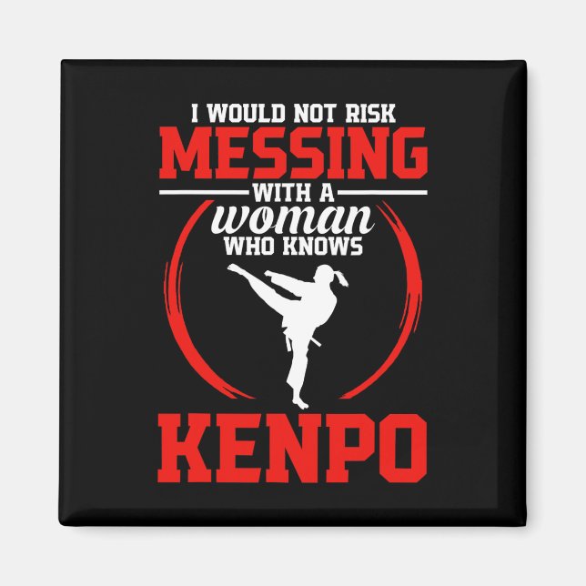 Karate Martial Arts Riskerar inte Kenpo School Fig Magnet (Framsidan)