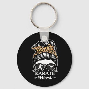 Karate Mimi Messy Bun Hair Funny Karate Fighter Mi Nyckelring