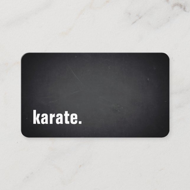 karate. Modern Minimalist Blackboard Professional Visitkort (Framsida)