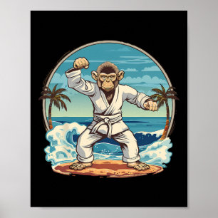 Karate Monkey Beach Kickboxning Jiu-jitsu Mma Mart Poster