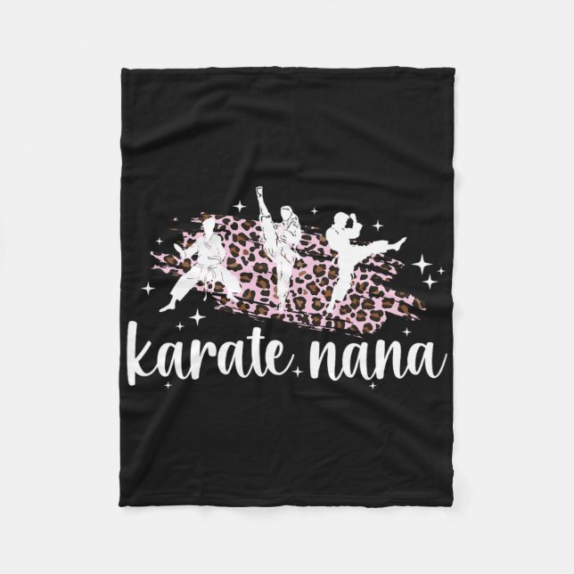 Karate Nana Leopard Karate Nana Grandma Fleecefilt (Framsidan)