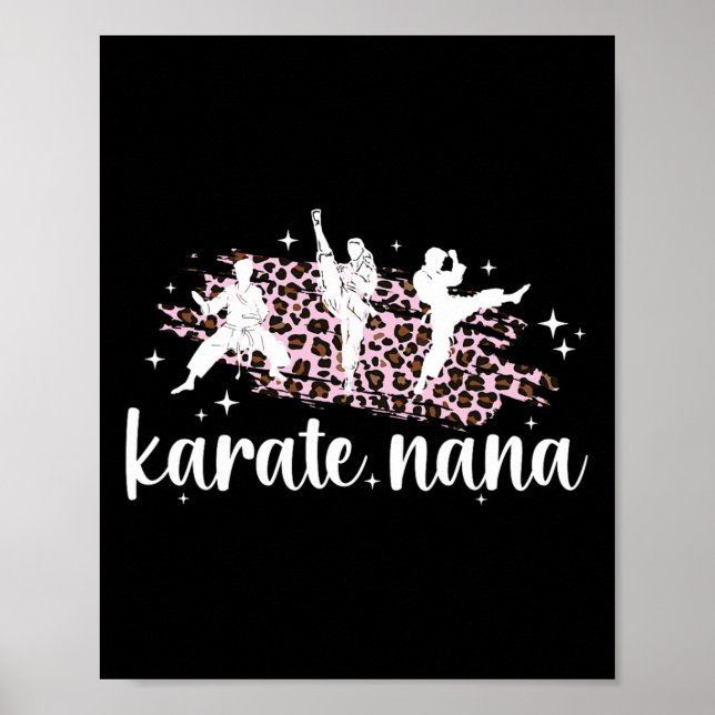 Karate Nana Leopard Karate Nana Grandma Poster (Framsidan)