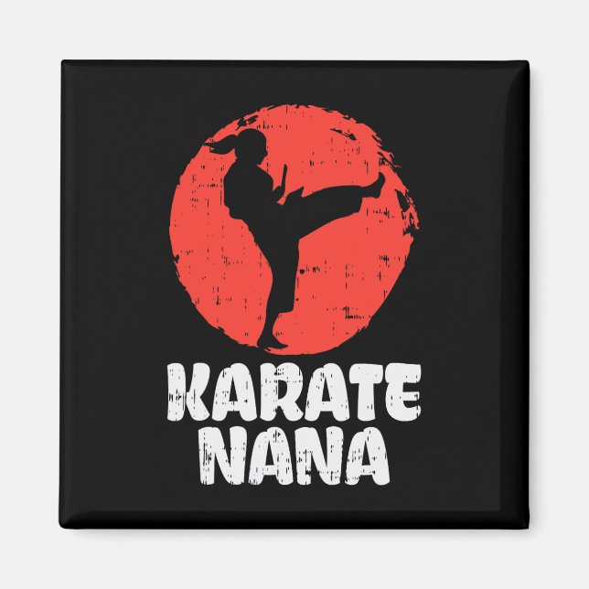Karate Nana Ponytail Kick Japansk martialkonst Gr Magnet (Framsidan)