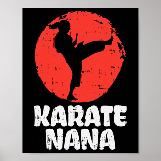 Karate Nana Ponytail Kick Japansk martialkonst Gr Poster (Framsidan)