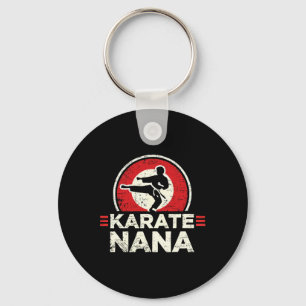 Karate Nana Retro Kick Silhouette Nyckelring
