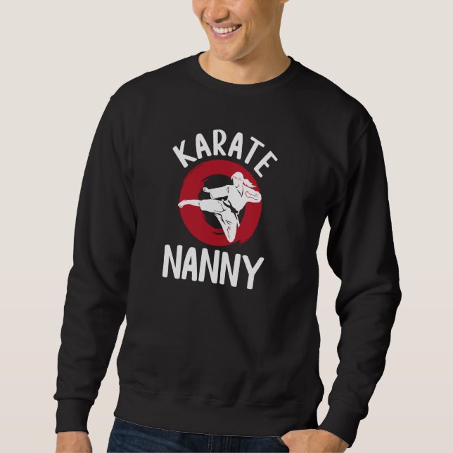 Karate Nanny Appreciation Karate Nanny Grandma Lång Ärmad Tröja (Framsida)