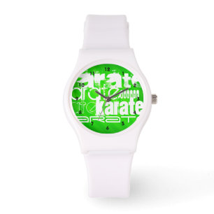 Karate; Neongröntrandar Armbandsur