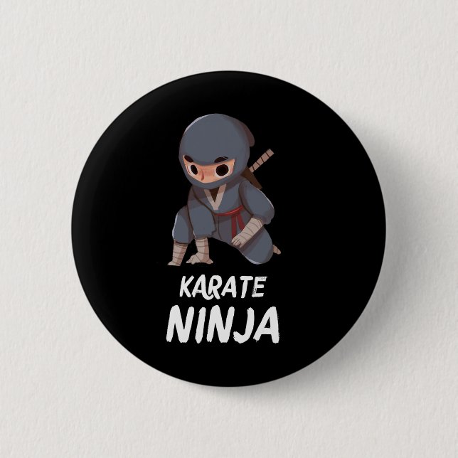 Karate Ninja Boy Funny Martial Arts Sports Knapp (Framsida)