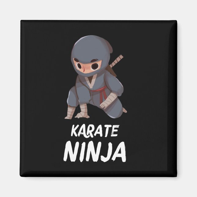 Karate Ninja Boy Funny Martial Arts Sports Magnet (Framsidan)
