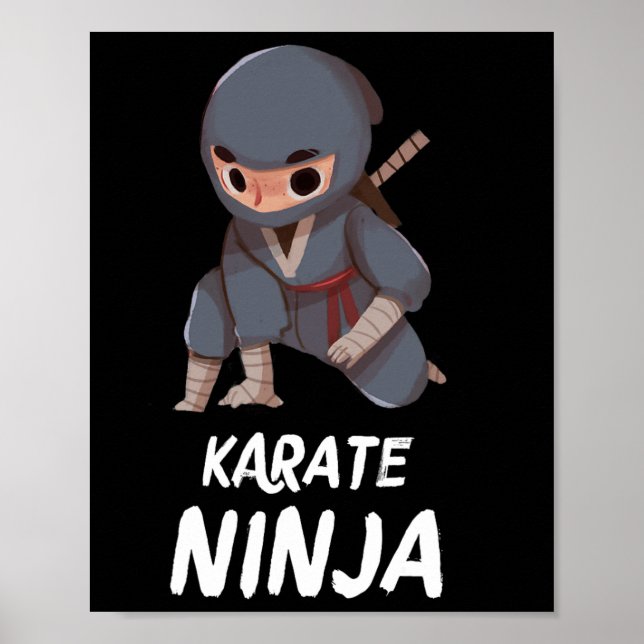 Karate Ninja Boy Funny Martial Arts Sports Poster (Framsidan)