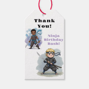 Karate Ninja Boy's Birthday Bash Tack Presentetikett