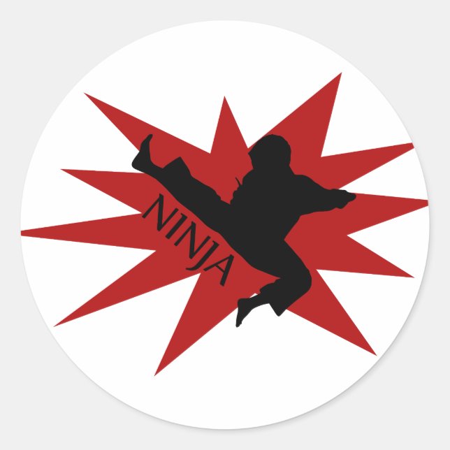 Karate Ninja Runt Klistermärke (Framsida)