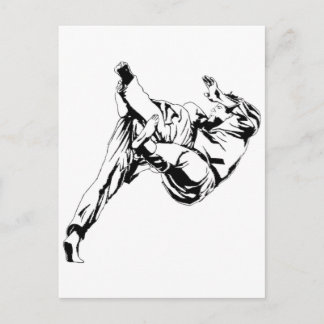 Karate och en judo. Teknik för gasledningar Vykort