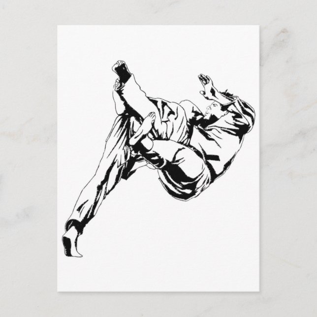 Karate och en judo. Teknik för gasledningar Vykort (Framsida)