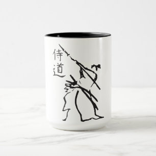 Karate och tecken mugg