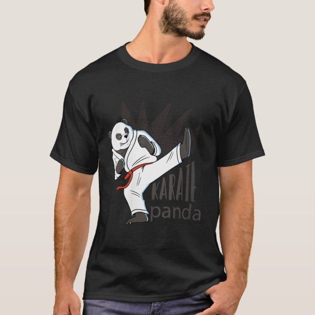 Karate Panda Coon Bear Sport Mial T Shirt (Framsida)