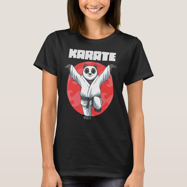 Karate Panda Crane Kick 1 T Shirt (Framsida)