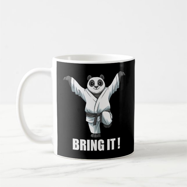 Karate Panda Crane Kick Karate Japansk mial Kaffemugg (Vänster)