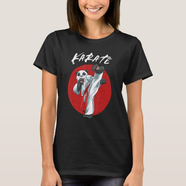 Karate Panda Karate Japansk Mma Fighting T Shirt (Framsida)