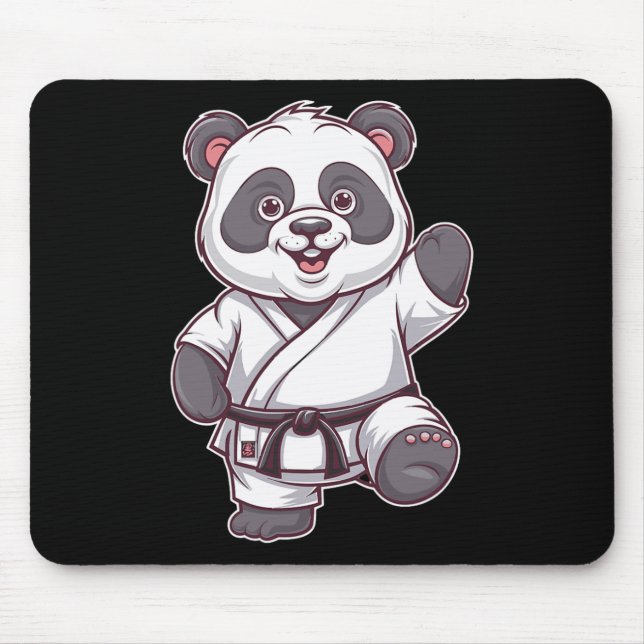 Karate Panda Martial Arts Panda för Panda Fläkt Musmatta (Framsidan)