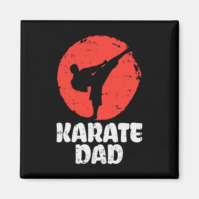 Karate Pappa Fighter Japansk Kampkonst Fäders Dag Magnet (Framsidan)