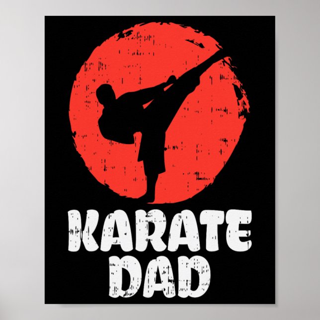 Karate Pappa Fighter Japansk Kampkonst Faders Dag Poster (Framsidan)