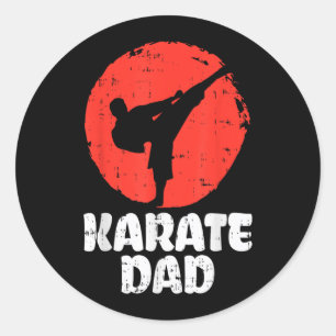 Karate Pappa Fighter Japansk Kampkonst Pappor Runt Klistermärke