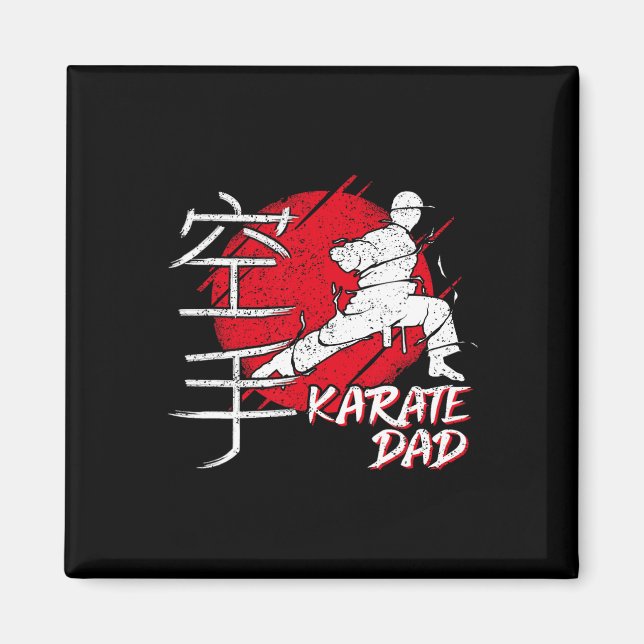 Karate Pappa Japansk Sol Teckensnitt Karate Dojo K Magnet (Framsidan)