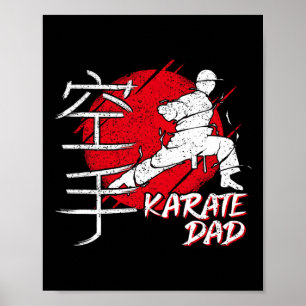 Karate Pappa Japansk Sol-teckensnitt Karate Dojo K Poster