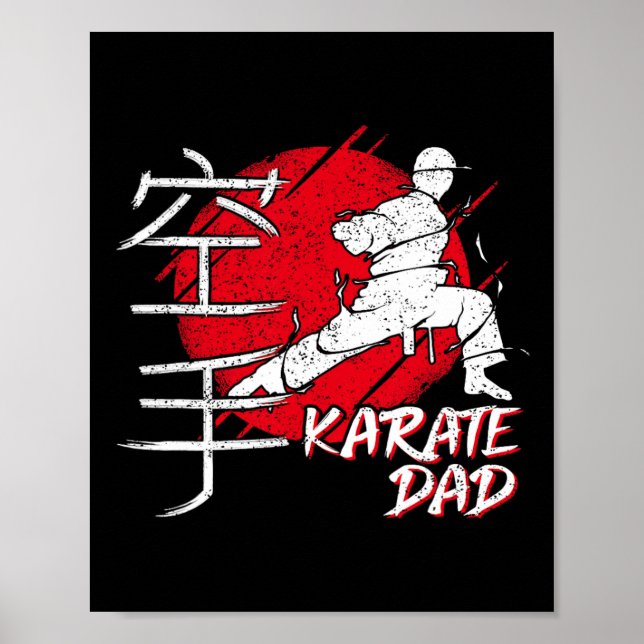 Karate Pappa Japansk Sol-teckensnitt Karate Dojo K Poster (Framsidan)