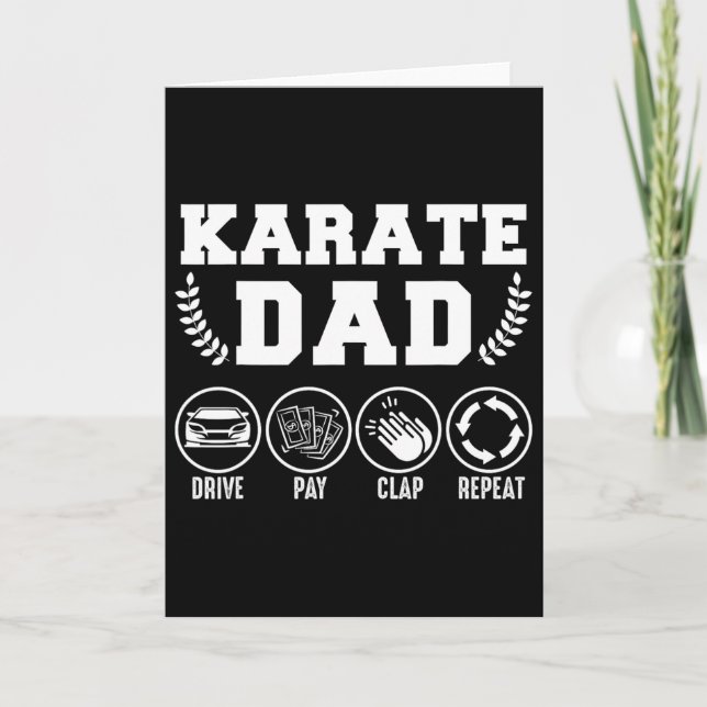 Karate Pappa Kör Betala Klappa Upprepa Fars Dag Pr Kort (Framsida)