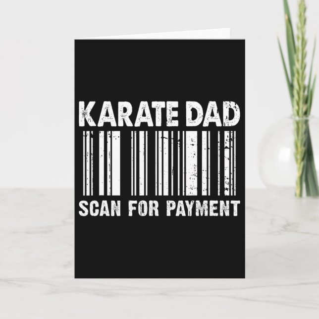 Karate Pappa Skanna För Betalning Rkod Fars Dag  Kort (Framsida)