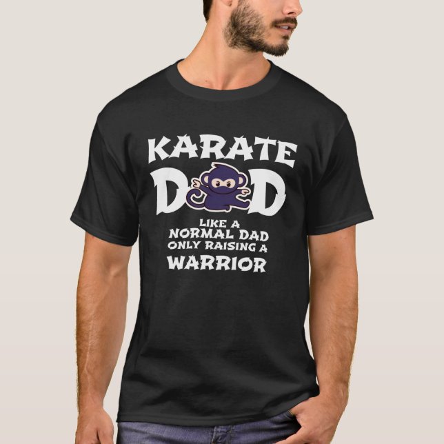 Karate Pappa som en normal Pappa Warrior Far Da T Shirt (Framsida)