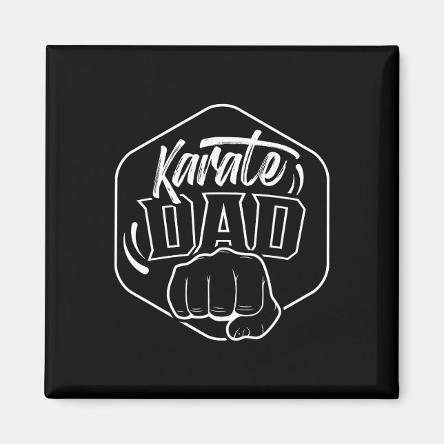 Karate Pappa Tränare Fighter Bälte Kampsport  Magnet (Framsidan)