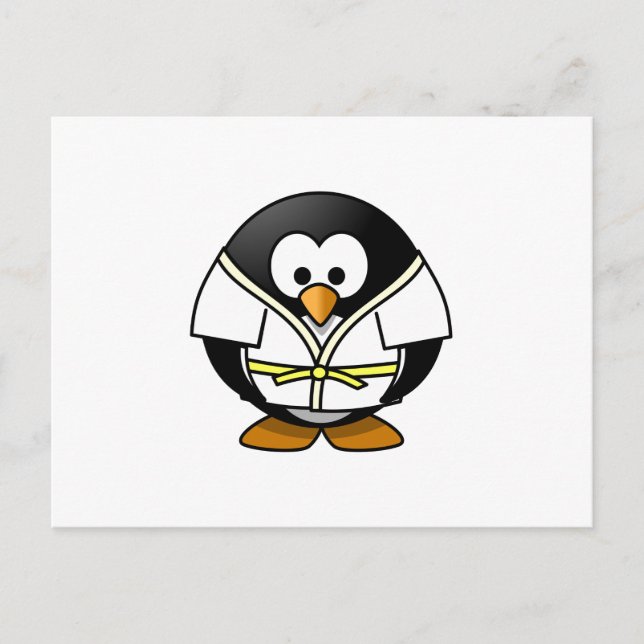 Karate Penguin Vykort (Framsida)