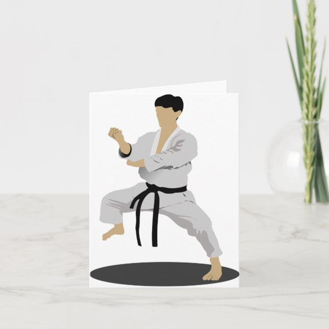 Karate Pose Notkort Kort (Framsida)