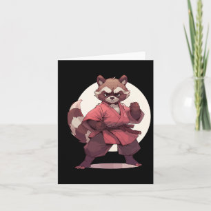 Karate Raccoon Anime Racoon Martial Arts T Martial Kort