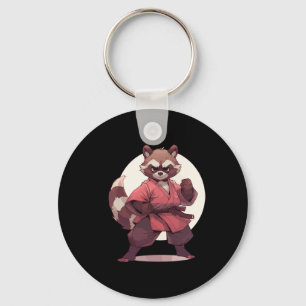 Karate Raccoon Anime Racoon Martial Arts T Martial Nyckelring