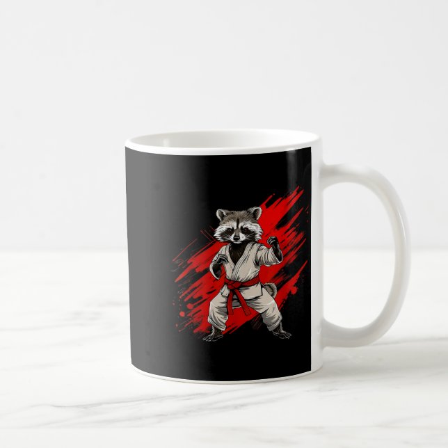 Karate Raccoon Motiv Taekwondo Jiu-Jitsu Mma Kaffemugg (Höger)