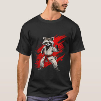 Karate Raccoon Motiv Taekwondo Jiu-Jitsu Mma T Shirt