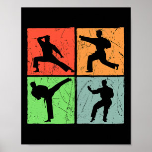 Karate Retro Black Bälte japansk martialkonst Kärl Poster