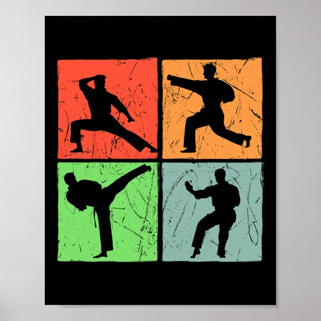 Karate Retro Black Bälte japansk martialkonst Kärl Poster (Framsidan)