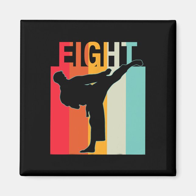 Karate Retro Taekwondo Martial Magnet (Framsidan)