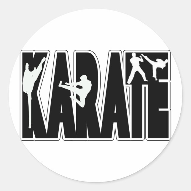 KARATE RUNT KLISTERMÄRKE (Framsida)