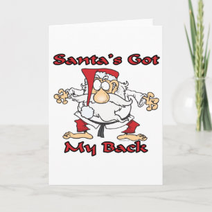 karate santas har min lustiga tecknad helgkort